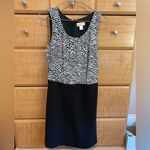 Ann Taylor Loft Black and White Dress Size 0 Sleeveless